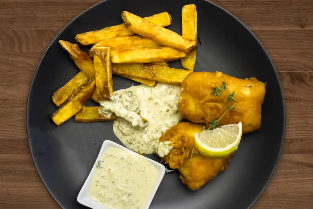 fish and chips table